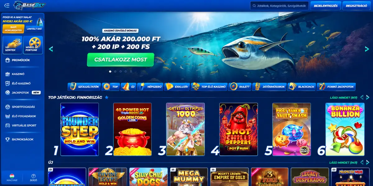 BassBet Casino üdvözlő bónusz és népszerű online nyerőgépek
